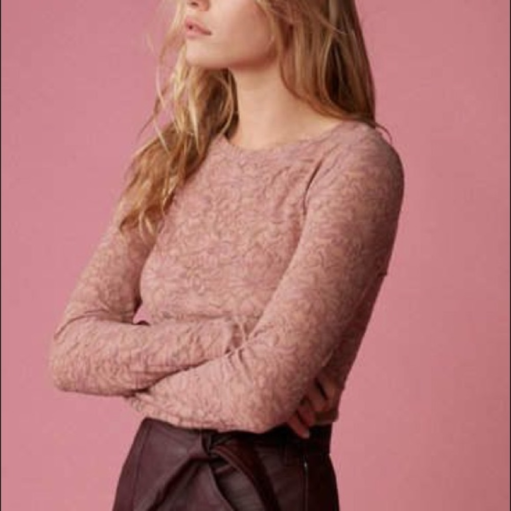 NWT Express Brushed Lace Crew New Longsleeve